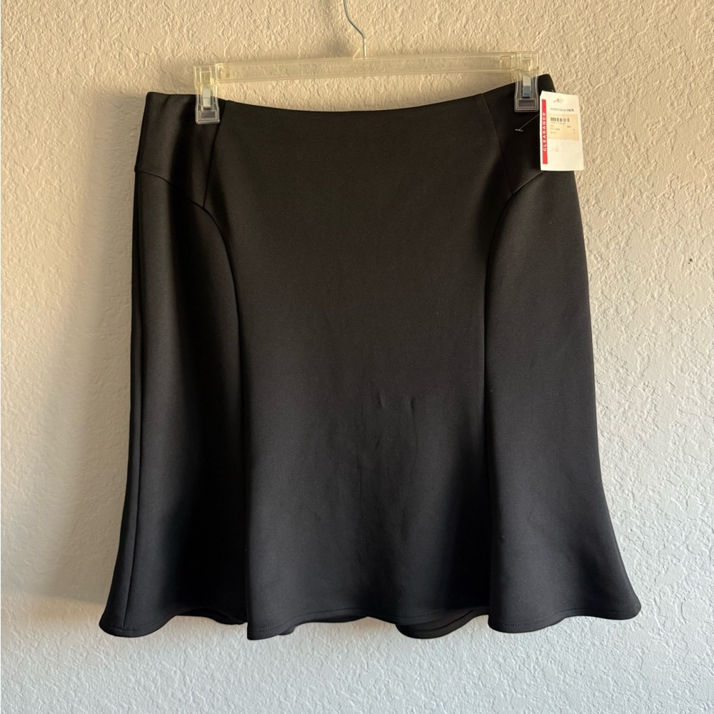 Calvin Klein Black A-Line Skirt Fit and Flare Knee Length 12P NWT